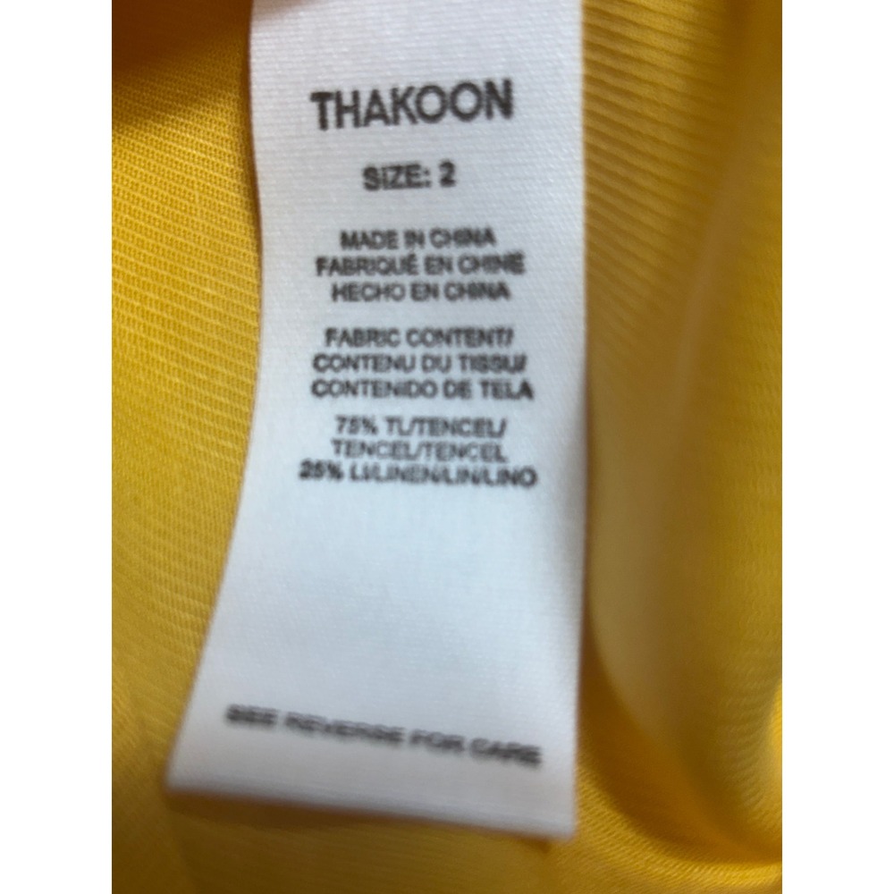 Thakoon NEW Shirt Mini Dress Button Down Long Sleeve Yellow Size 2 - Picture 5 of 5